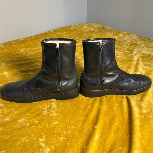 Vintage Original Bates Floaters Men Boots Leather Upper Wool Lining Zip Sz 9.5EW - Picture 3 of 14